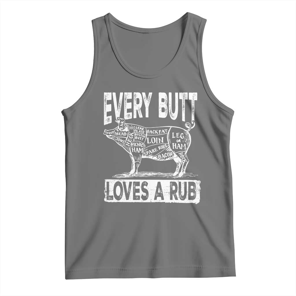 BBQ Tank Top Pork Butt Rub Dad Grill Gift TS10 Black Heather Print Your Wear