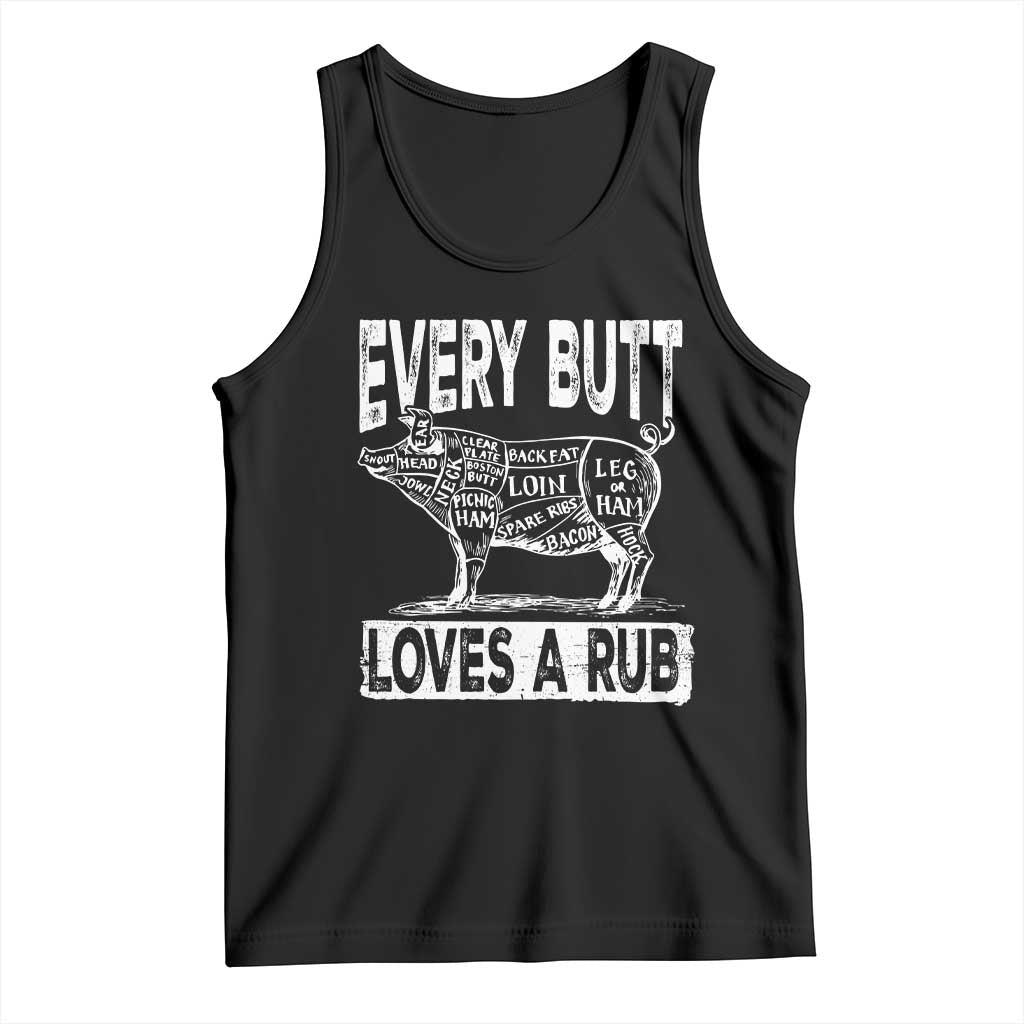 BBQ Tank Top Pork Butt Rub Dad Grill Gift TS10 Black Print Your Wear