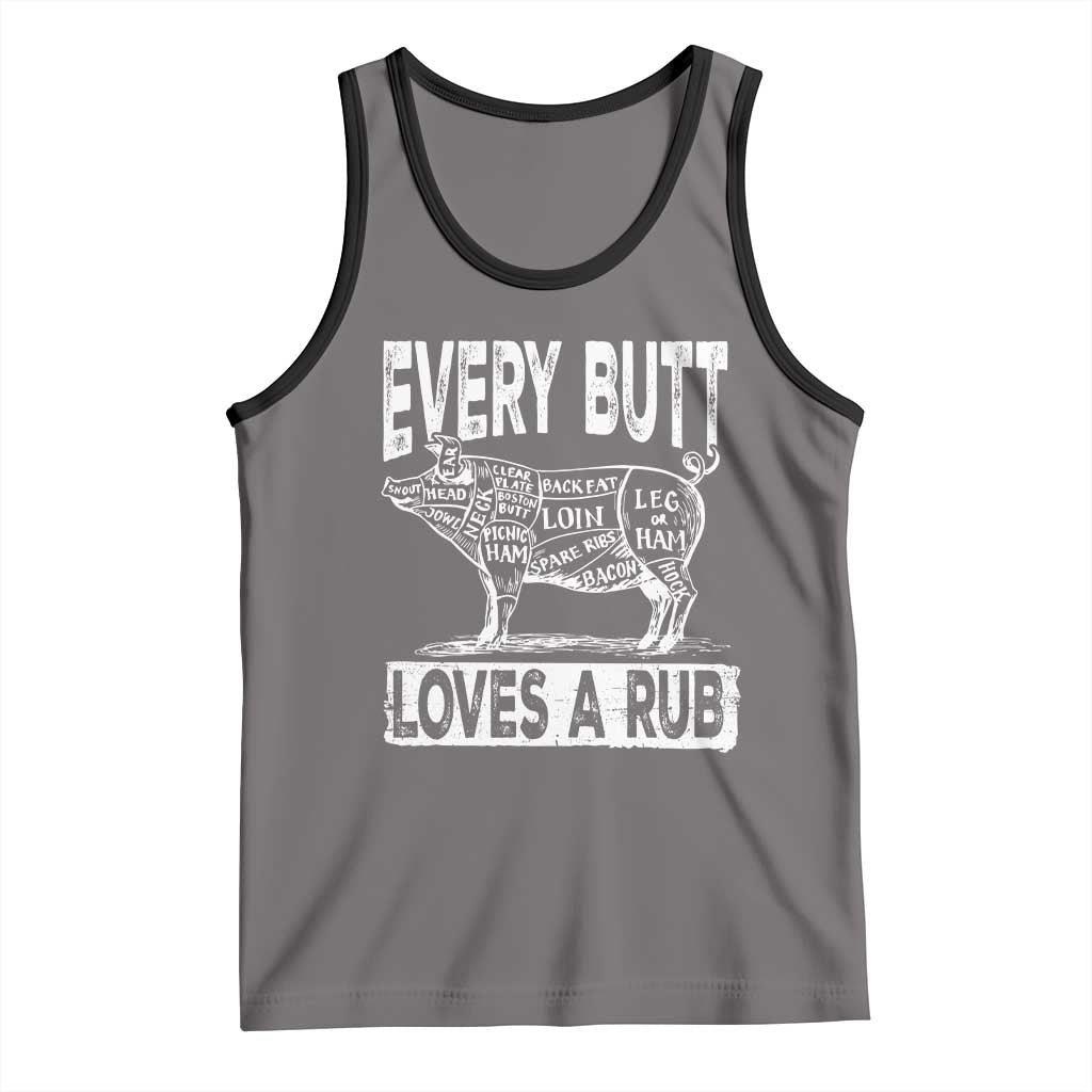 BBQ Tank Top Pork Butt Rub Dad Grill Gift TS10 Deep Heather Black Print Your Wear