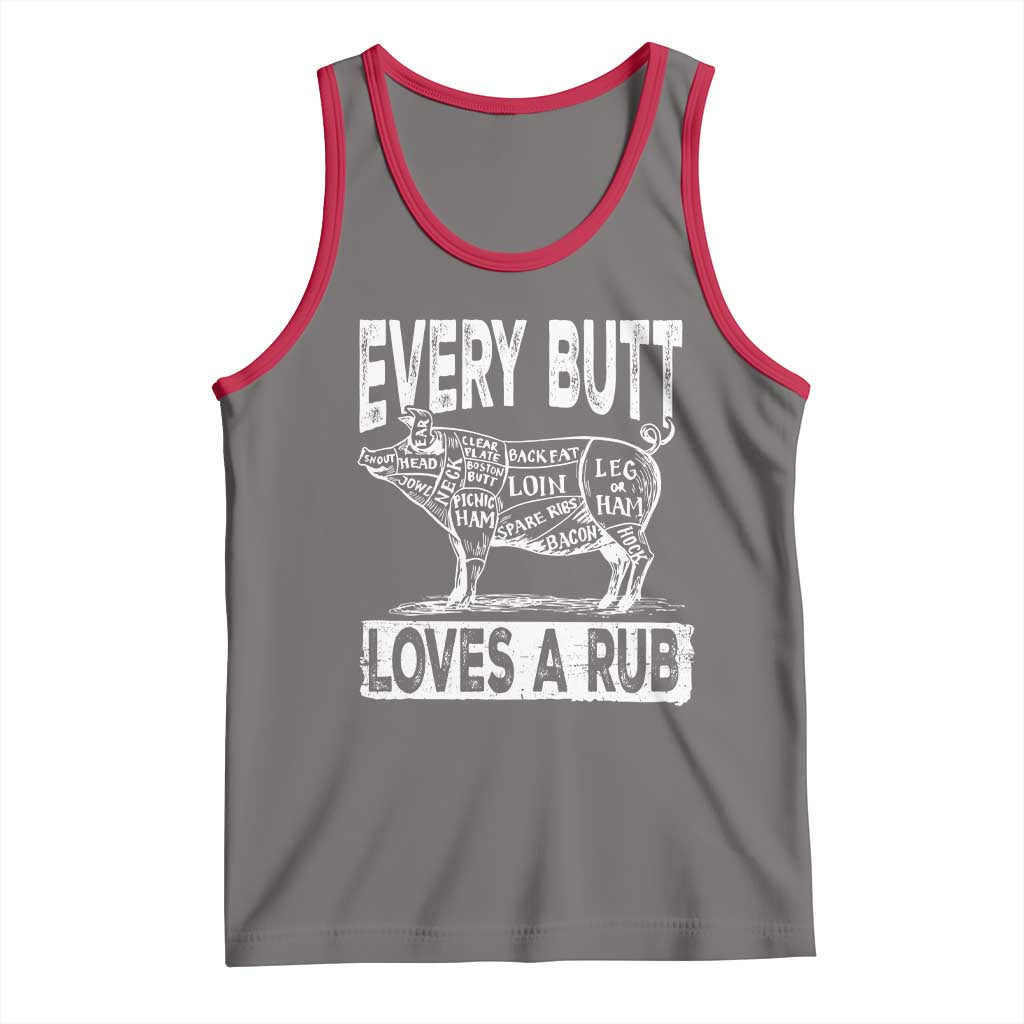 BBQ Tank Top Pork Butt Rub Dad Grill Gift TS10 Deep Heather Red Print Your Wear