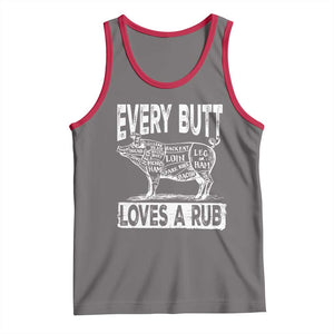 BBQ Tank Top Pork Butt Rub Dad Grill Gift TS10 Deep Heather Red Print Your Wear