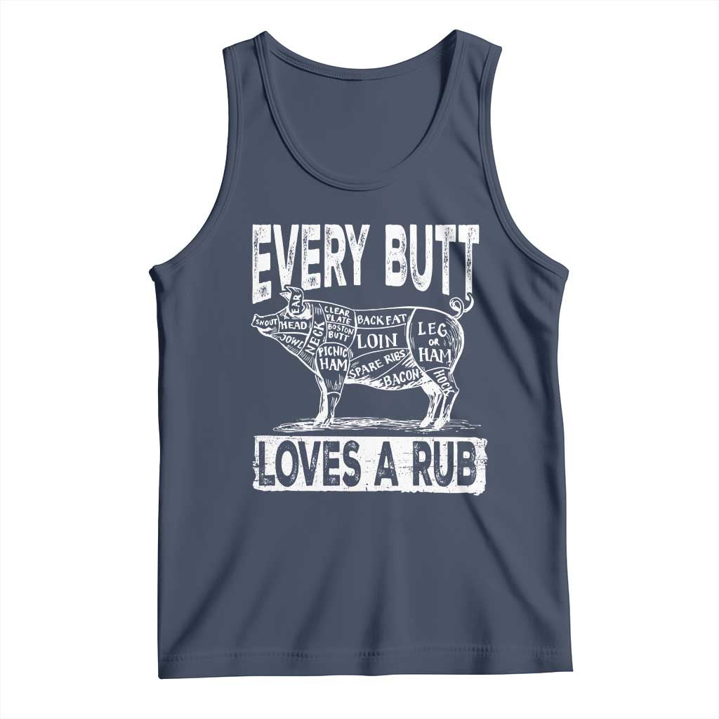 BBQ Tank Top Pork Butt Rub Dad Grill Gift TS10 Navy Print Your Wear