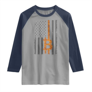 BTC Bitcoin American Flag Raglan Shirt Crypto Buy the Dip TS10 Sport Gray Navy Print Your Wear