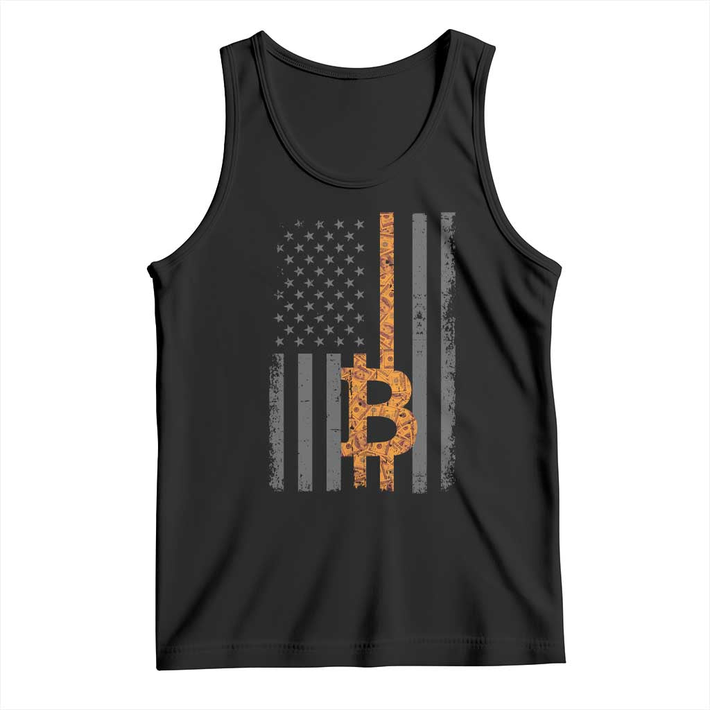 BTC Bitcoin American Flag Tank Top Crypto Buy the Dip TS10 Black Print Your Wear