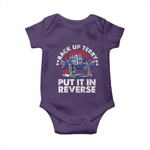 Back It Up Terry Put It In Reverse Baby Onesie Funny 4th Of July TS10 Purple Print Your Wear