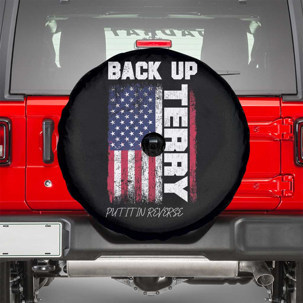 Back It Up Terry Put It In Reverse Spare Tire Cover Funny 4th of July Patriotic American Flag TS10 Black Print Your Wear