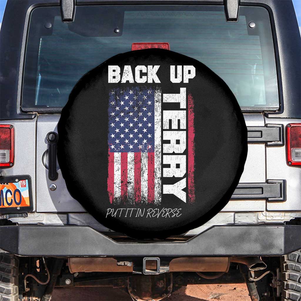 Back It Up Terry Put It In Reverse Spare Tire Cover Funny 4th of July Patriotic American Flag TS10 No hole Black Print Your Wear