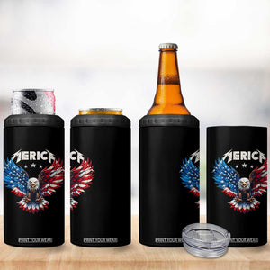 Bald Eagle Merica 4 in 1 Can Cooler Tumbler USA American Flag Patriotic 4th of July TS10 Print Your Wear