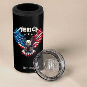 Bald Eagle Merica 4 in 1 Can Cooler Tumbler USA American Flag Patriotic 4th of July TS10 Print Your Wear