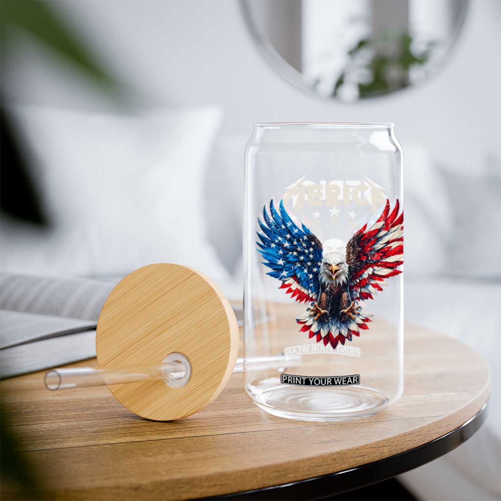 Bald Eagle Merica Glass Can USA American Flag Patriotic 4th of July TS10 Print Your Wear
