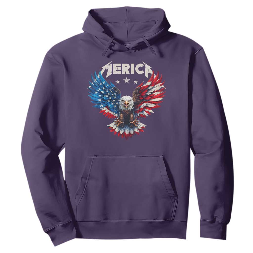 Bald Eagle Merica Hoodie USA American Flag Patriotic 4th of July TS10 Purple Print Your Wear
