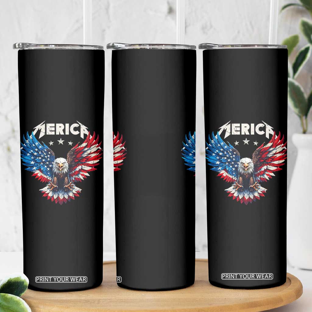 Bald Eagle Merica Skinny Tumbler USA American Flag Patriotic 4th of July TS10 Print Your Wear