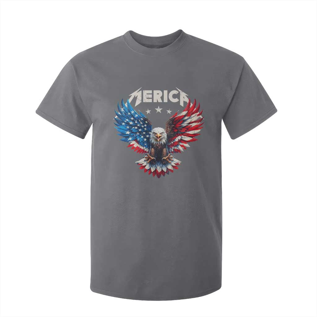 Bald Eagle Merica T Shirt For Kid USA American Flag Patriotic 4th of July TS10 Charcoal Print Your Wear