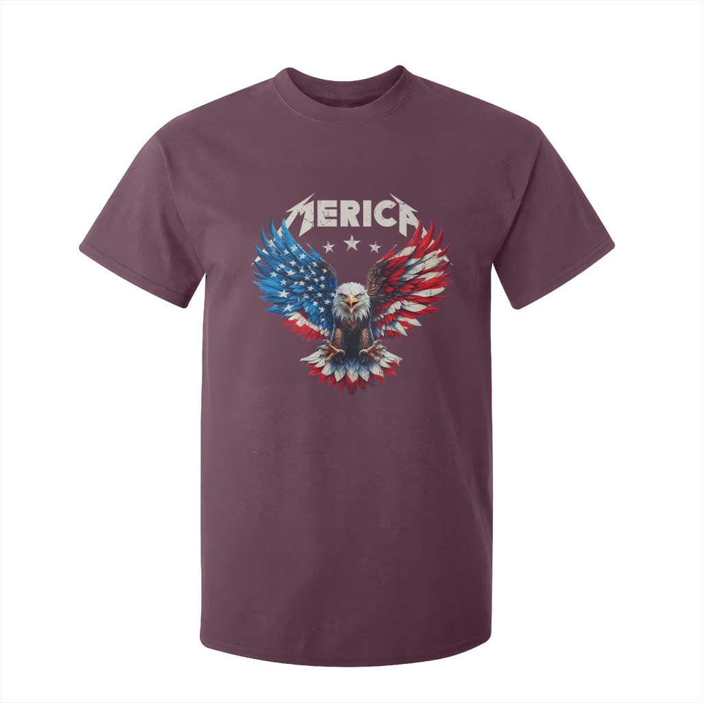 Bald Eagle Merica T Shirt For Kid USA American Flag Patriotic 4th of July TS10 Maroon Print Your Wear
