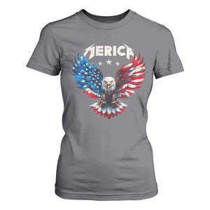 Bald Eagle Merica T Shirt For Women USA American Flag Patriotic 4th of July TS10 Charcoal Print Your Wear