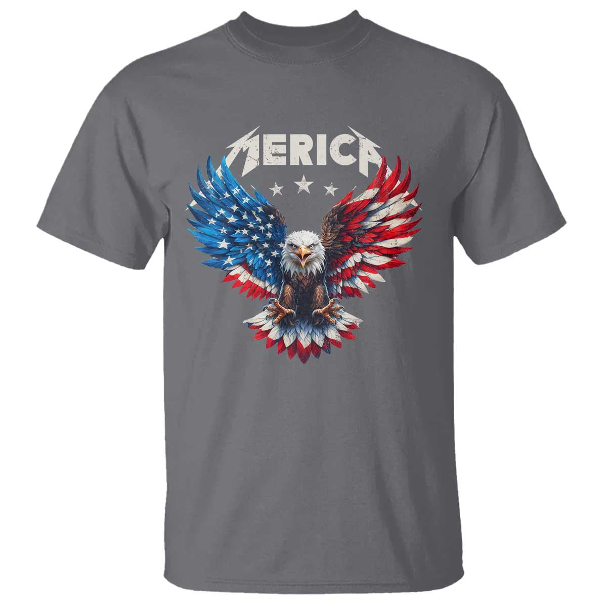 Bald Eagle Merica T Shirt USA American Flag Patriotic 4th of July TS10 Charcoal Print Your Wear