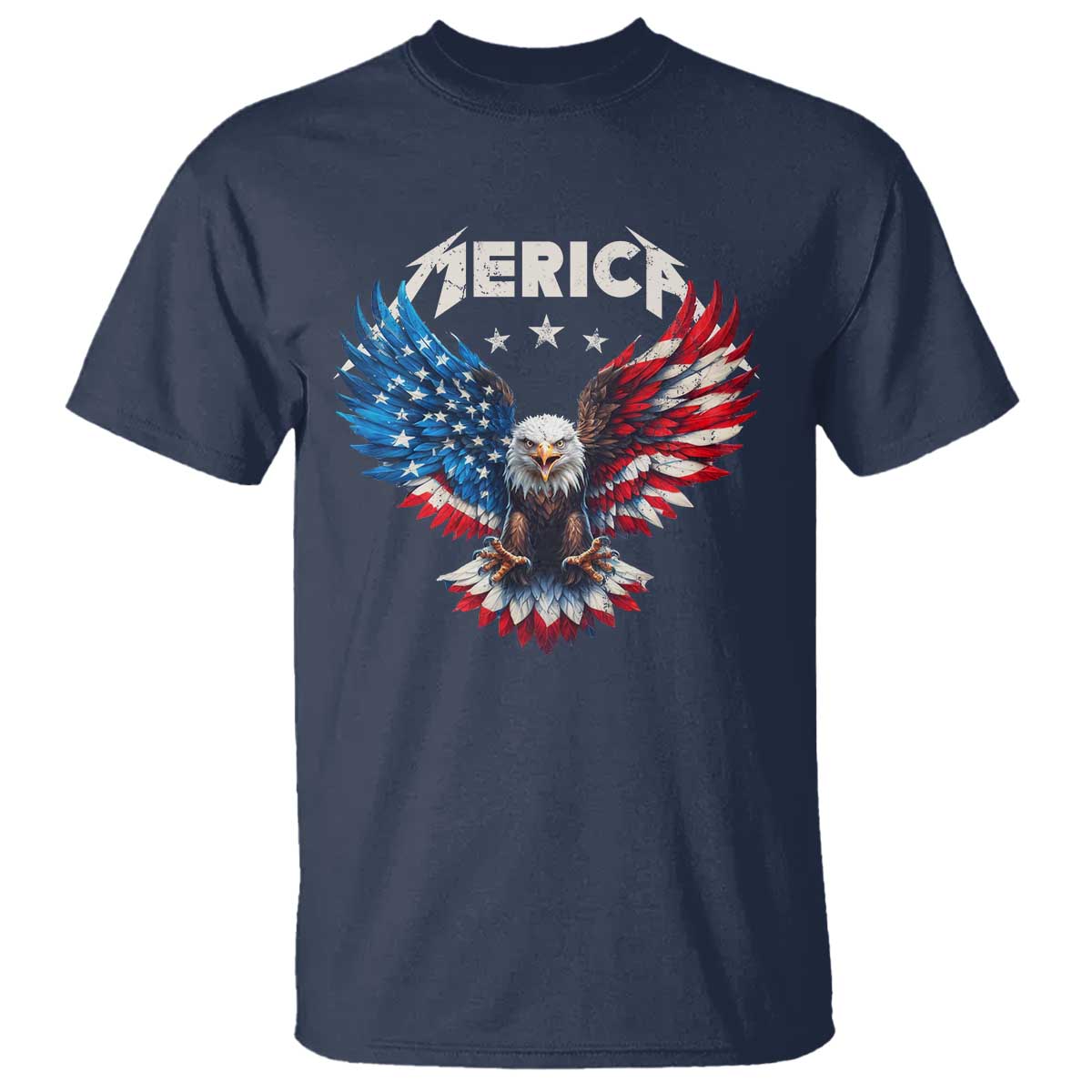 Bald Eagle Merica T Shirt USA American Flag Patriotic 4th of July TS10 Navy Print Your Wear