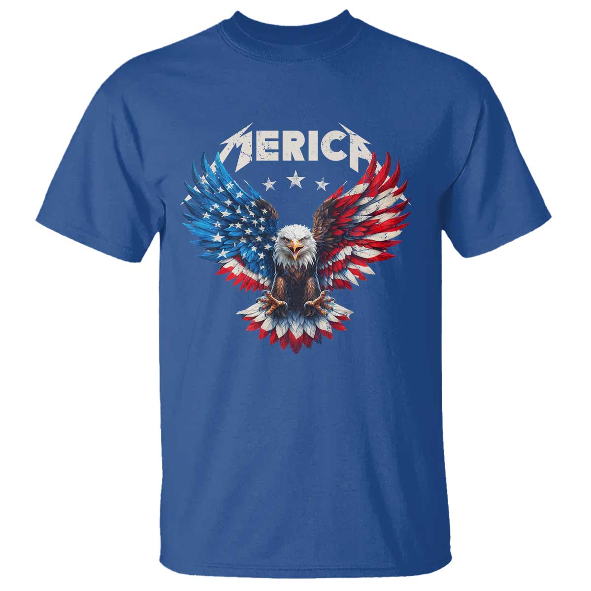 Bald Eagle Merica T Shirt USA American Flag Patriotic 4th of July TS10 Royal Blue Print Your Wear