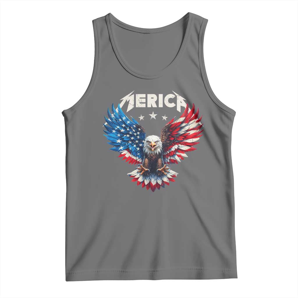 Bald Eagle Merica Tank Top USA American Flag Patriotic 4th of July TS10 Black Heather Print Your Wear