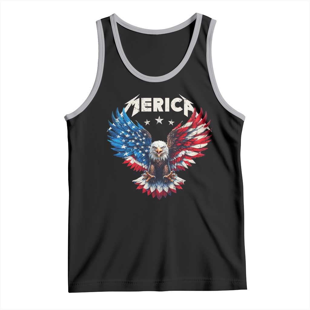 Bald Eagle Merica Tank Top USA American Flag Patriotic 4th of July TS10 Black Athletic Heather Print Your Wear