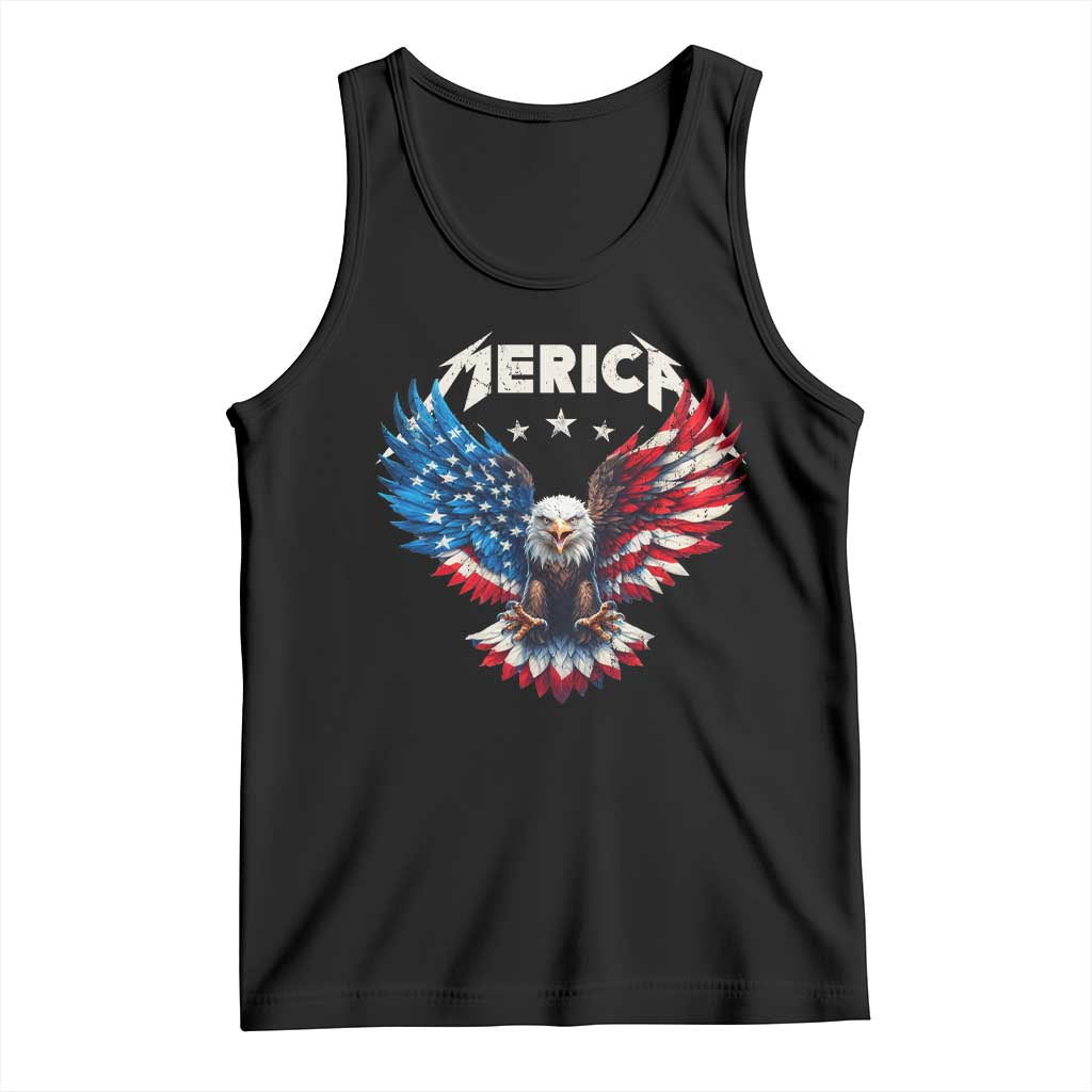 Bald Eagle Merica Tank Top USA American Flag Patriotic 4th of July TS10 Black Print Your Wear