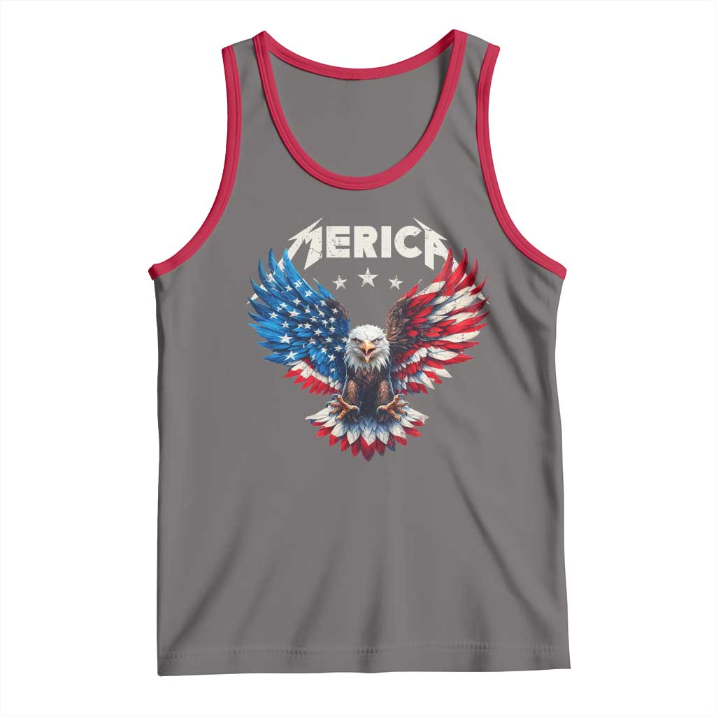 Bald Eagle Merica Tank Top USA American Flag Patriotic 4th of July TS10 Deep Heather Red Print Your Wear