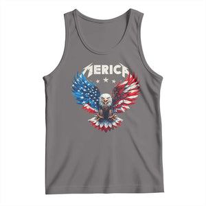 Bald Eagle Merica Tank Top USA American Flag Patriotic 4th of July TS10 Deep Heather Print Your Wear