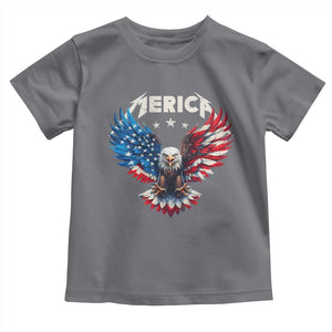 Bald Eagle Merica Toddler T Shirt USA American Flag Patriotic 4th of July TS10 Charcoal Print Your Wear