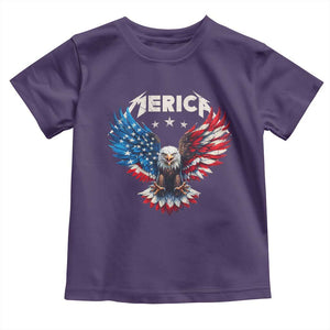 Bald Eagle Merica Toddler T Shirt USA American Flag Patriotic 4th of July TS10 Purple Print Your Wear