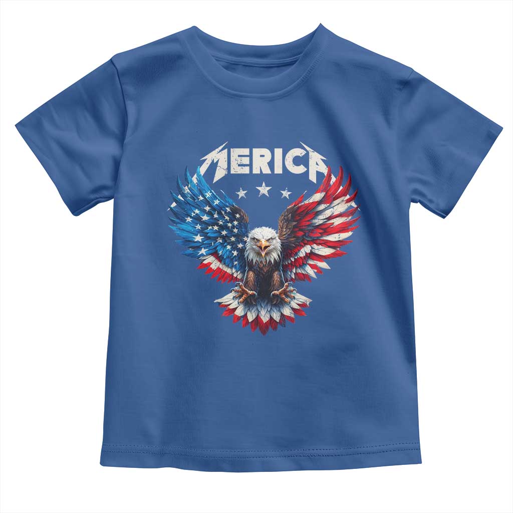 Bald Eagle Merica Toddler T Shirt USA American Flag Patriotic 4th of July TS10 Royal Blue Print Your Wear
