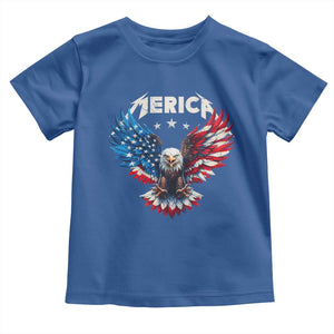 Bald Eagle Merica Toddler T Shirt USA American Flag Patriotic 4th of July TS10 Royal Blue Print Your Wear