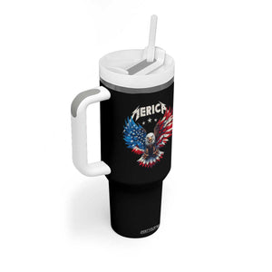 Bald Eagle Merica Tumbler With Handle USA American Flag Patriotic 4th of July TS10 Print Your Wear