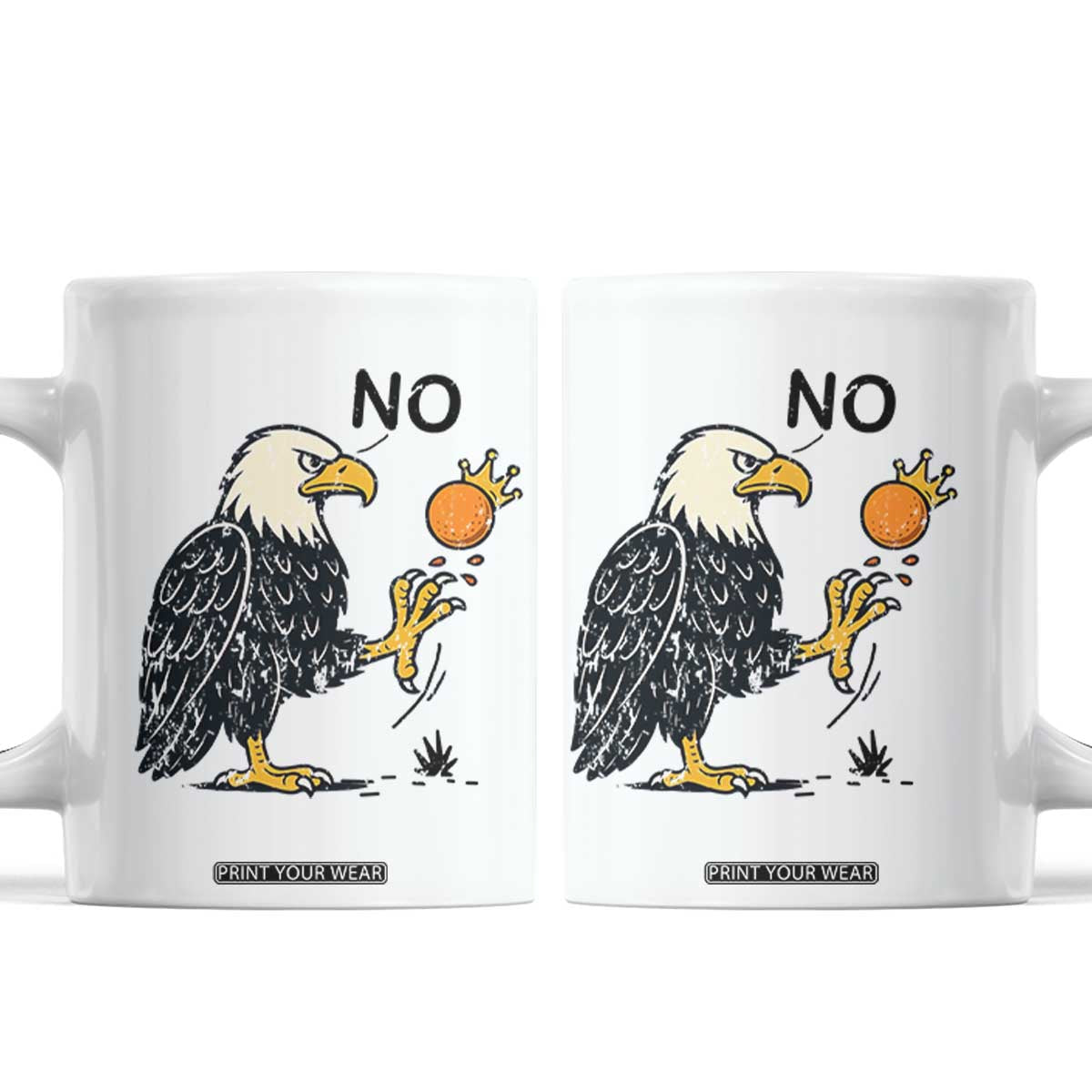 Bald Eagle No Kings In America Coffee Mug No Orange We The People Patriotic Political Statement TS02 White Print Your Wear