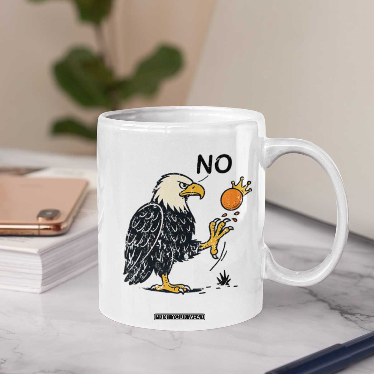 Bald Eagle No Kings In America Coffee Mug No Orange We The People Patriotic Political Statement TS02 Print Your Wear