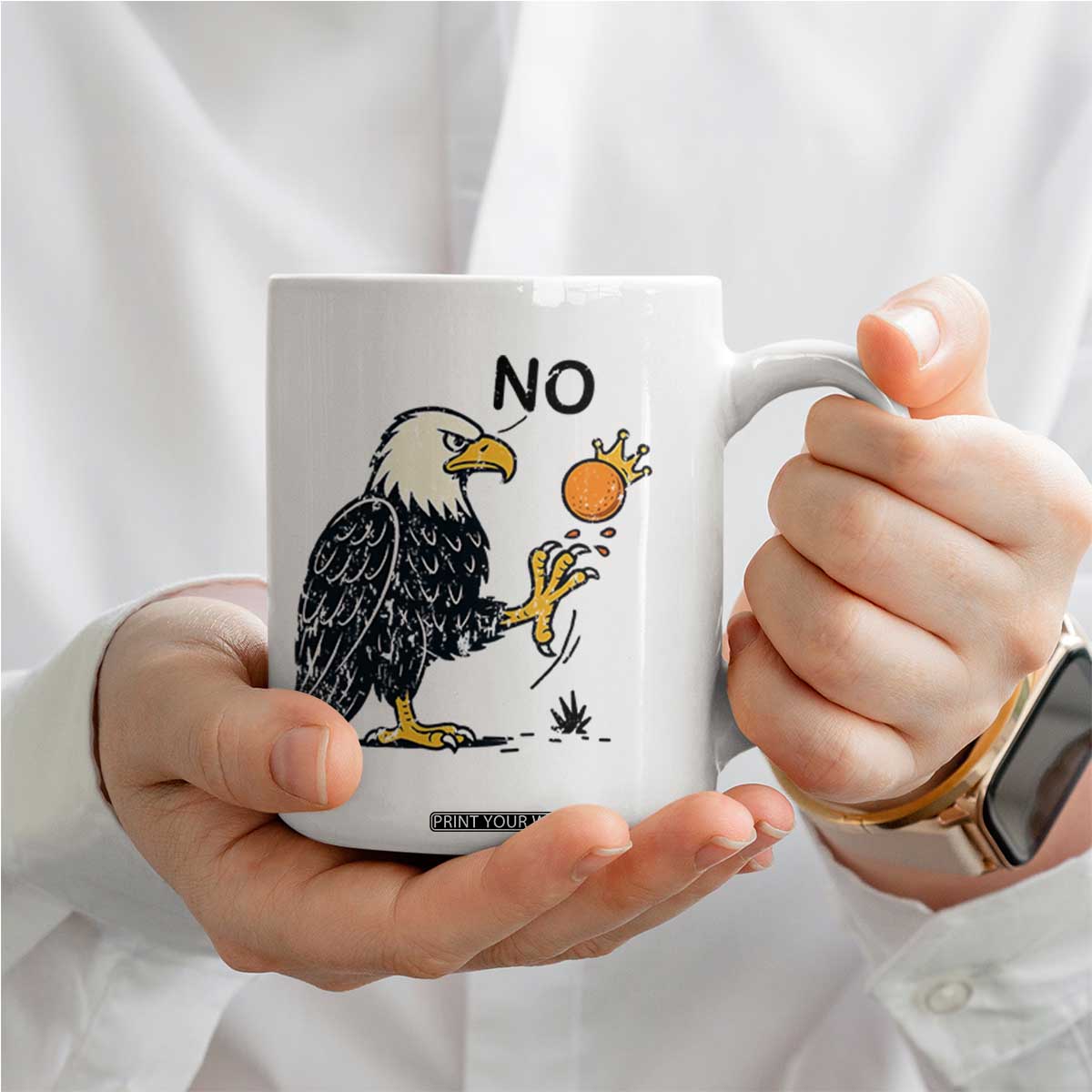Bald Eagle No Kings In America Coffee Mug No Orange We The People Patriotic Political Statement TS02 Print Your Wear