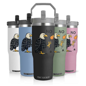 Bald Eagle No Kings In America Flip Straw Tumbler No Orange We The People Patriotic Political Statement TS02 Print Your Wear