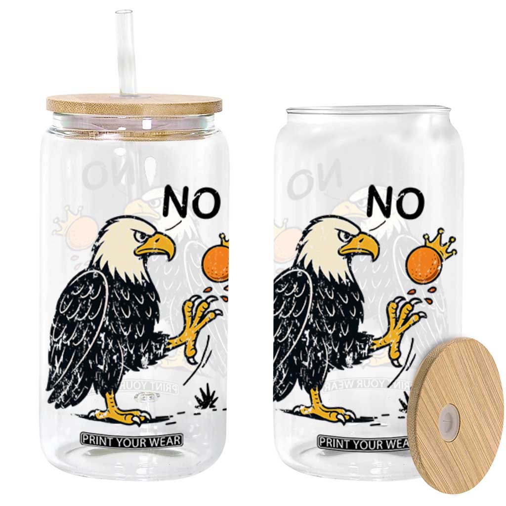 Bald Eagle No Kings In America Glass Can No Orange We The People Patriotic Political Statement TS02 White Print Your Wear