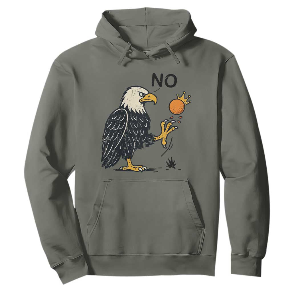 Bald Eagle No Kings In America Hoodie No Orange We The People Patriotic Political Statement TS02 Military Green Print Your Wear