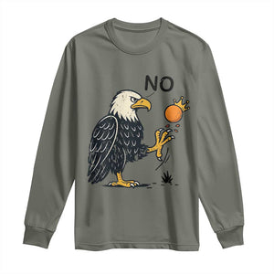 Bald Eagle No Kings In America Long Sleeve Shirt No Orange We The People Patriotic Political Statement TS02 Military Green Print Your Wear