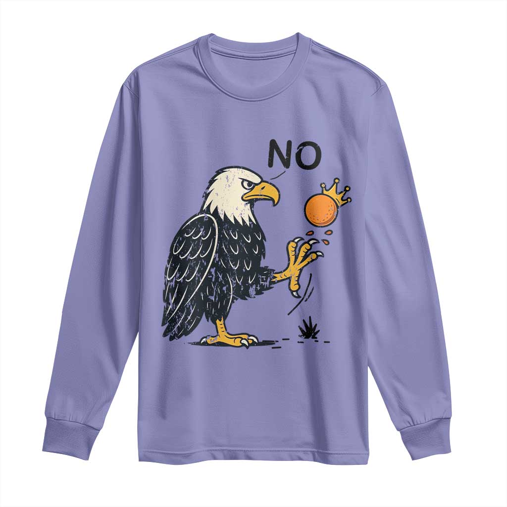 Bald Eagle No Kings In America Long Sleeve Shirt No Orange We The People Patriotic Political Statement TS02 Violet Print Your Wear