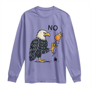 Bald Eagle No Kings In America Long Sleeve Shirt No Orange We The People Patriotic Political Statement TS02 Violet Print Your Wear