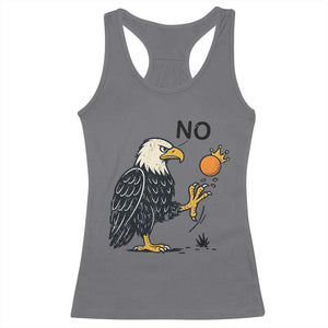 Bald Eagle No Kings In America Racerback Tank Top No Orange We The People Patriotic Political Statement TS02 Charcoal Print Your Wear