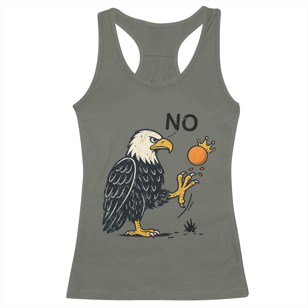 Bald Eagle No Kings In America Racerback Tank Top No Orange We The People Patriotic Political Statement TS02 Military Green Print Your Wear