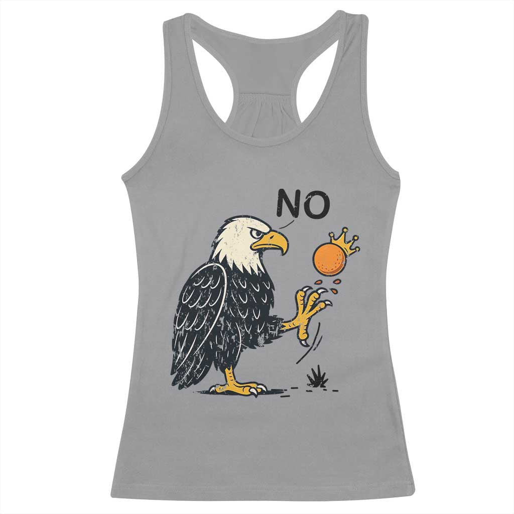 Bald Eagle No Kings In America Racerback Tank Top No Orange We The People Patriotic Political Statement TS02 Sport Gray Print Your Wear