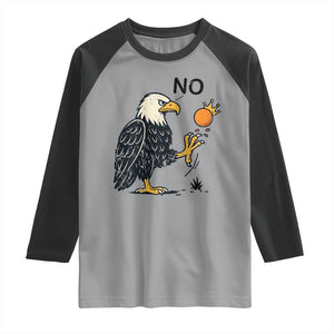 Bald Eagle No Kings In America Raglan Shirt No Orange We The People Patriotic Political Statement TS02 Sport Gray Black Print Your Wear