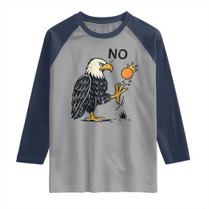 Bald Eagle No Kings In America Raglan Shirt No Orange We The People Patriotic Political Statement TS02 Sport Gray Navy Print Your Wear