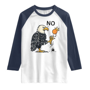 Bald Eagle No Kings In America Raglan Shirt No Orange We The People Patriotic Political Statement TS02 White Navy Print Your Wear