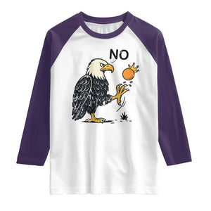 Bald Eagle No Kings In America Raglan Shirt No Orange We The People Patriotic Political Statement TS02 White Purple Print Your Wear