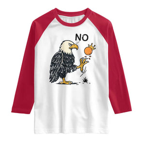 Bald Eagle No Kings In America Raglan Shirt No Orange We The People Patriotic Political Statement TS02 White Red Print Your Wear