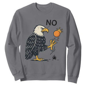 Bald Eagle No Kings In America Sweatshirt No Orange We The People Patriotic Political Statement TS02 Charcoal Print Your Wear